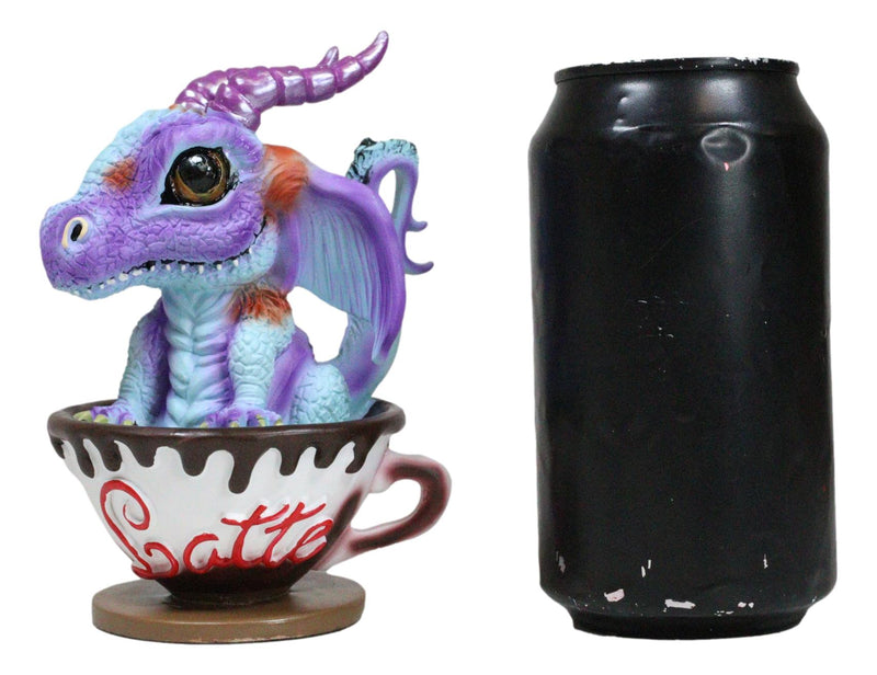 Fantasy Chocolate Latte with Eugene Baby Dragon In Beverage Saucer Cup Figurine