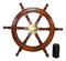 Nautical Marine Vintage Wood Brass Ship Steering Helm Boat Wheel Wall Decor 23"D