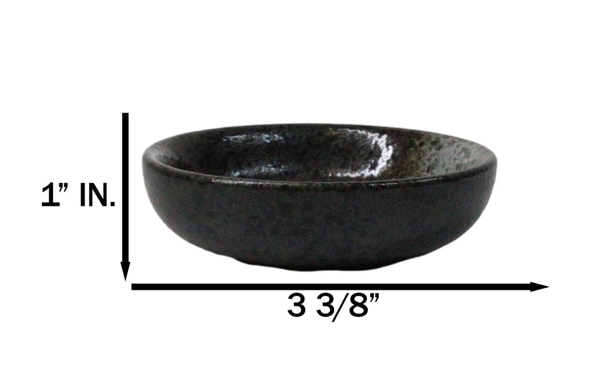 Pack Of 6 Ceramic Grey Hakumu Soy Sauce Oil Condiment Round Dishes Bowls 1.5Oz