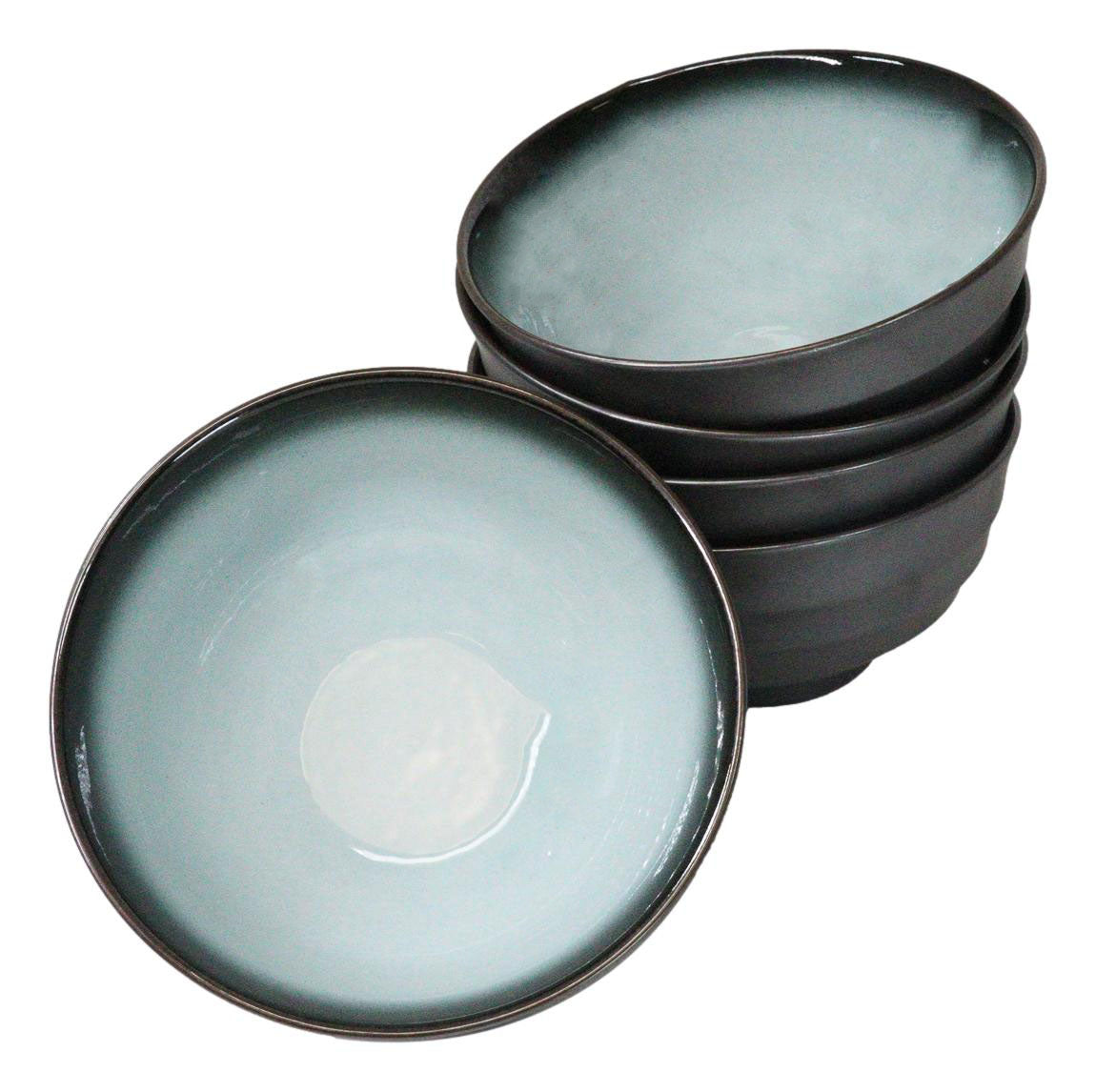 Pack Of 5 Blue Sky Seikai Art Ceramic Soup Salad Rice Donburi Poke Bowls 24oz