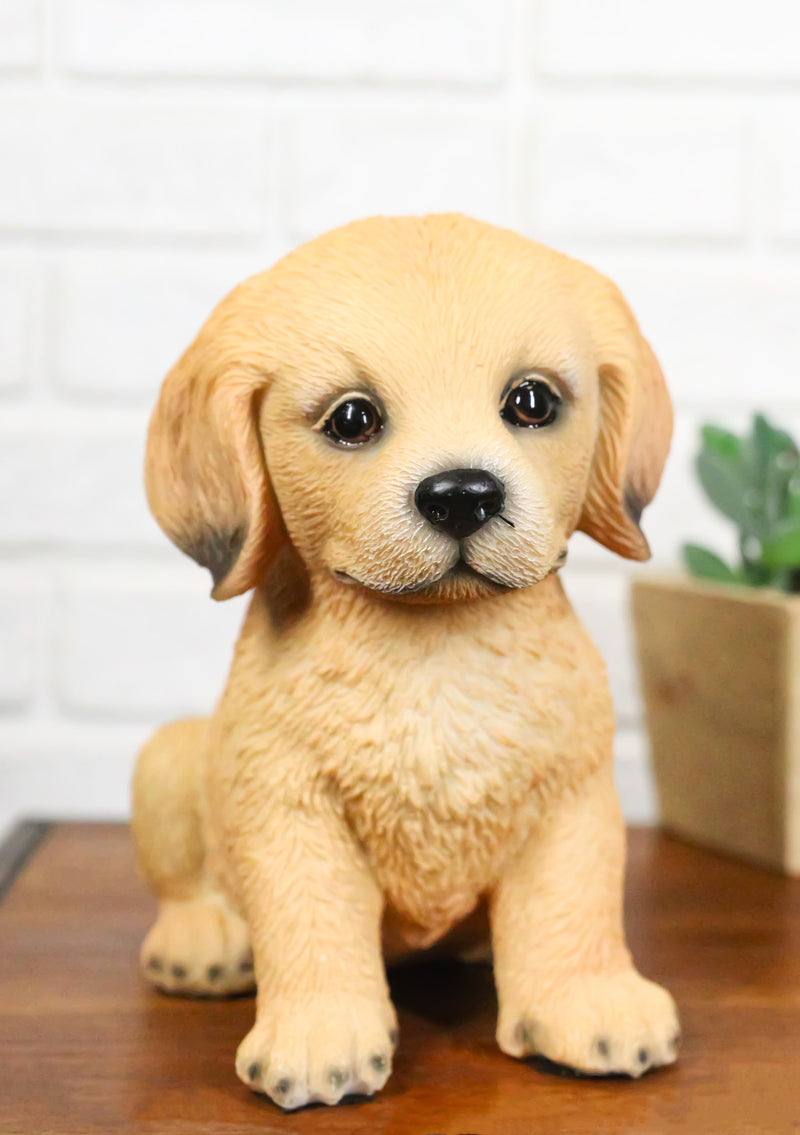 Realistic Sitting Adorable Labrador Puppy Figurine 5.75"H Pet Pal Collectible