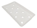 Pack Of 12 Ceramic White Neta Zara Sushi Case Plates With Drip Holes 9" By 5"