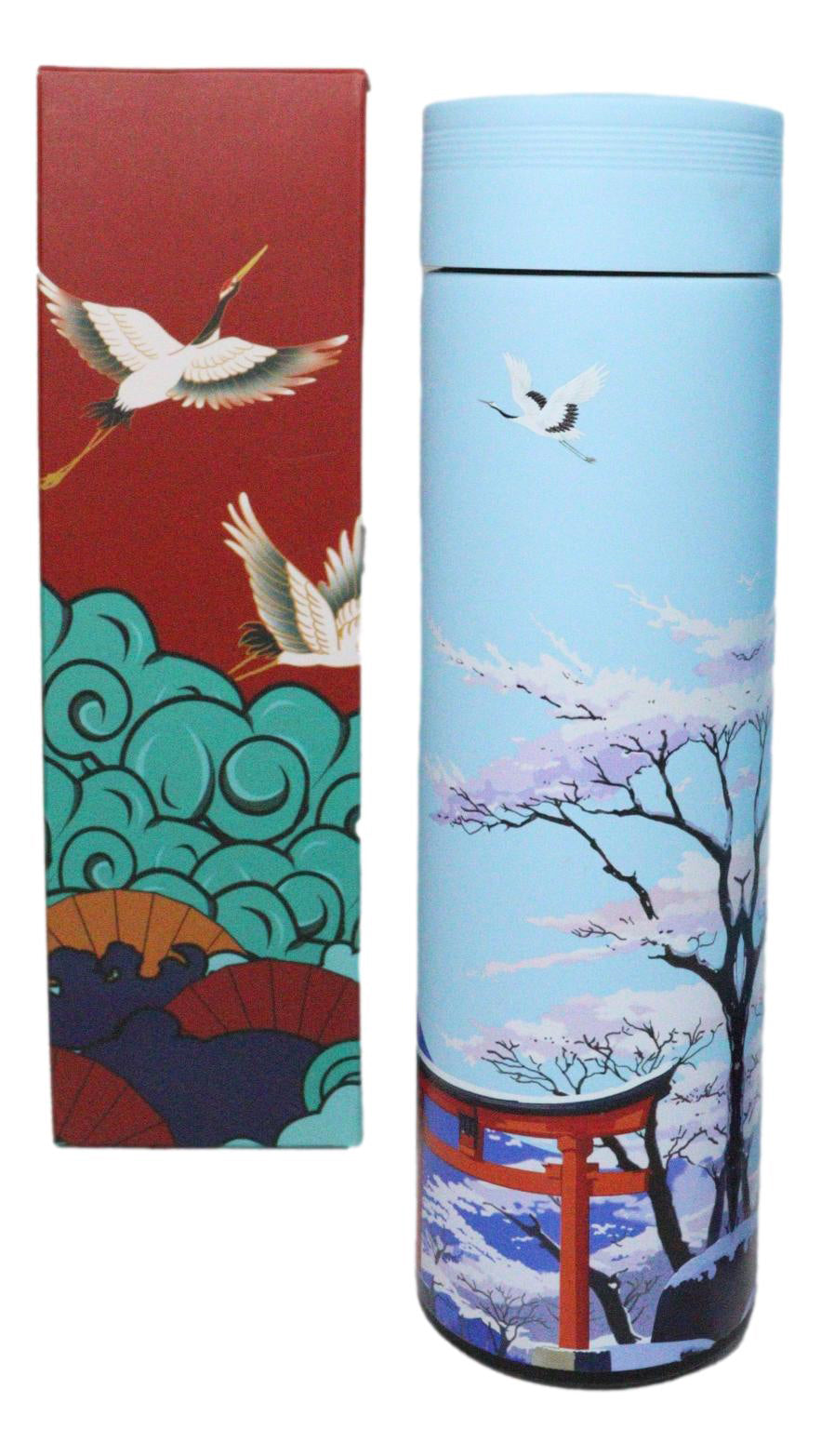 Mount Fuji 17oz Vacuum Insulated Stainless Steel Thermos Bottle with Tea Infuser