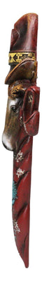 Colorful Southwestern Cowboy Bull with Sheriff Hat and Floral Design Wall Cross