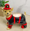 Happy Birthday Fireman Frank In Fire Gear Dog Ceramic Tea Light Candle Holder