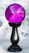 Wicca Occult Witchcraft Witch Black Crystal Glass Gazing Ball On Stand Decor