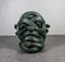 Aztec Quetzalcoatl Green Slithering Snake Serpents Cranium Skull Figurine