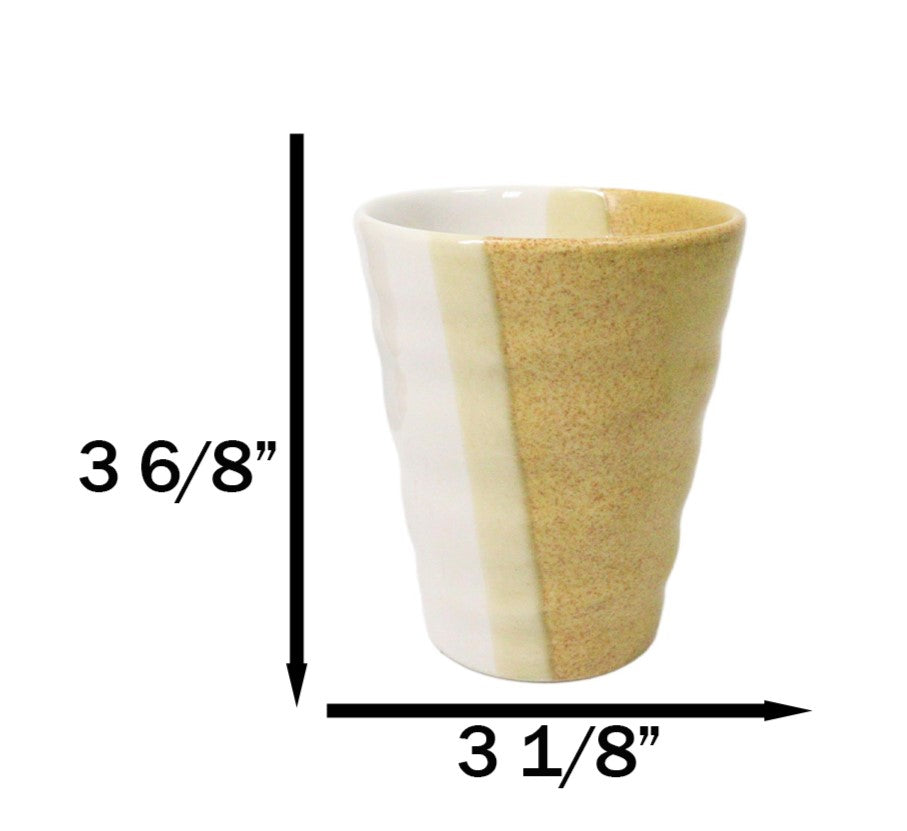 Abstract Art Tenmoku Glazed Ceramic 10oz Coffee Tea Cup Set of 5 Made In Japan