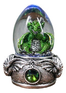 Speak No Evil Green Wyrmling Dragon In Colorful LED Acrylic Glass Egg Figurine