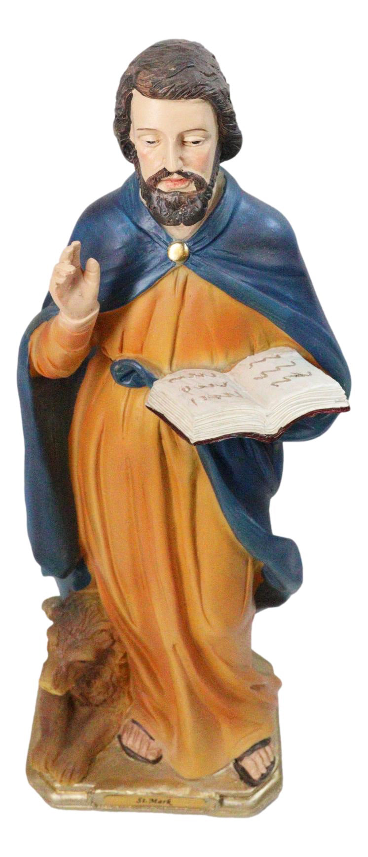 Christian Apostle Of Jesus Saint Mark The Evangelist with Lion Figurine 8"H