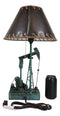 Rustic Western Nodding Donkey Pumpjack Oil Derrick Rig Sculptural Table Lamp