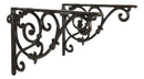 Pack of 2 Vintage Classic Rust Finish Wrought Iron Victorian Scroll Wall Hooks