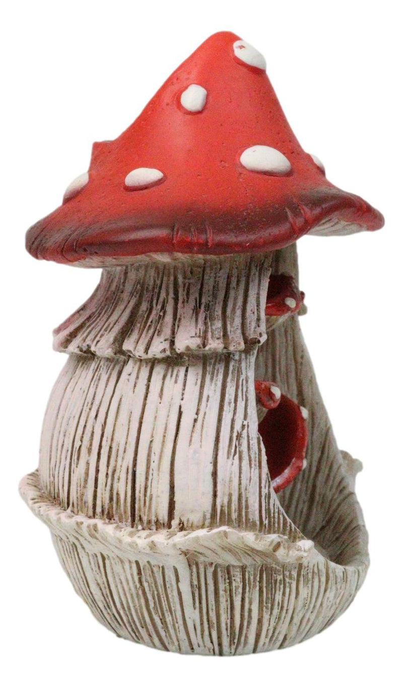 Fairy Garden Red Spotted Toadstool Mushroom Cottage Backflow Incense Burner
