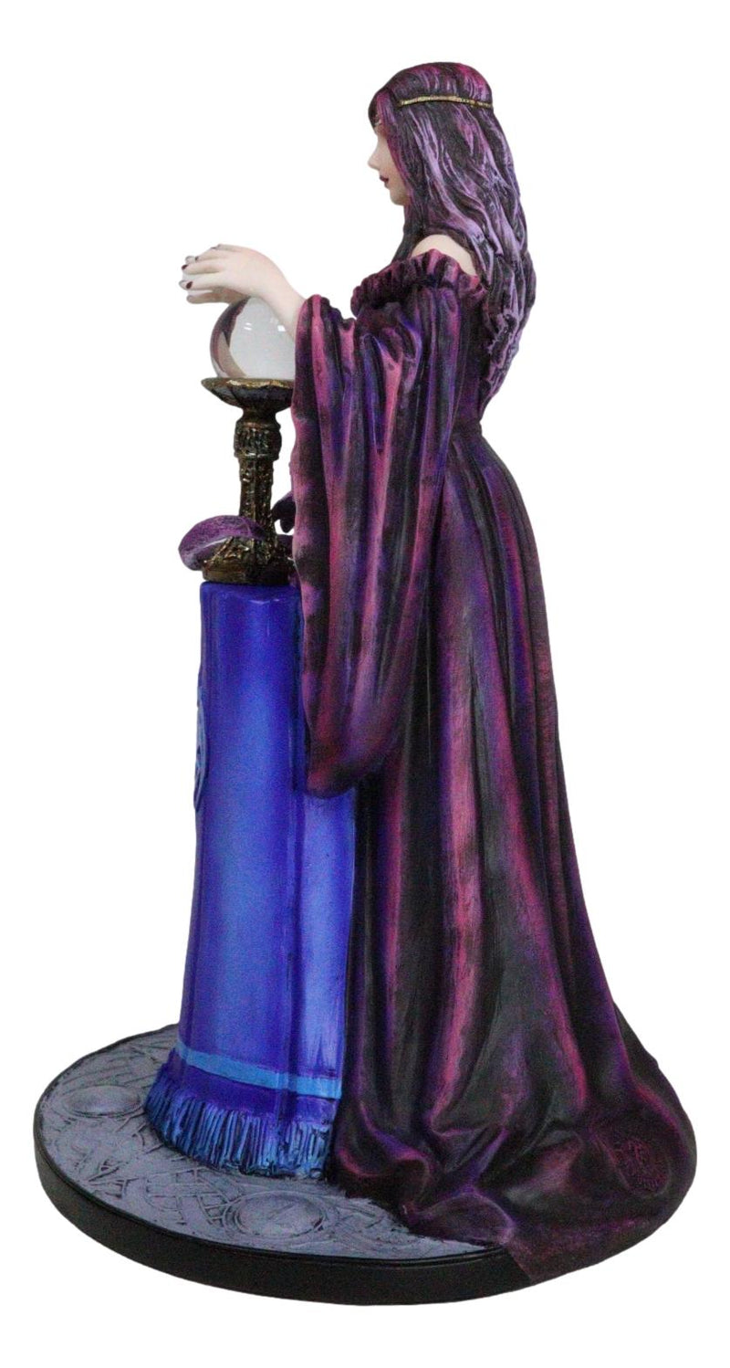 Fantasy Myths Legends Dragon Sorceress Witch With Scrying Crystal Ball Figurine