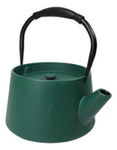 Matte Green Modern Straight Edge Design Tetsubin Larger Cast Iron Teapot 33oz