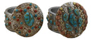 Set Of 2 Southwest Rustic Turquoise Red Rocks And Stones Vintage Trinket Boxes