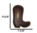 Southwest Rustic Aztec Navajo Diamond Pattern Cowboy Boot Jewelry Coin Dish Tray