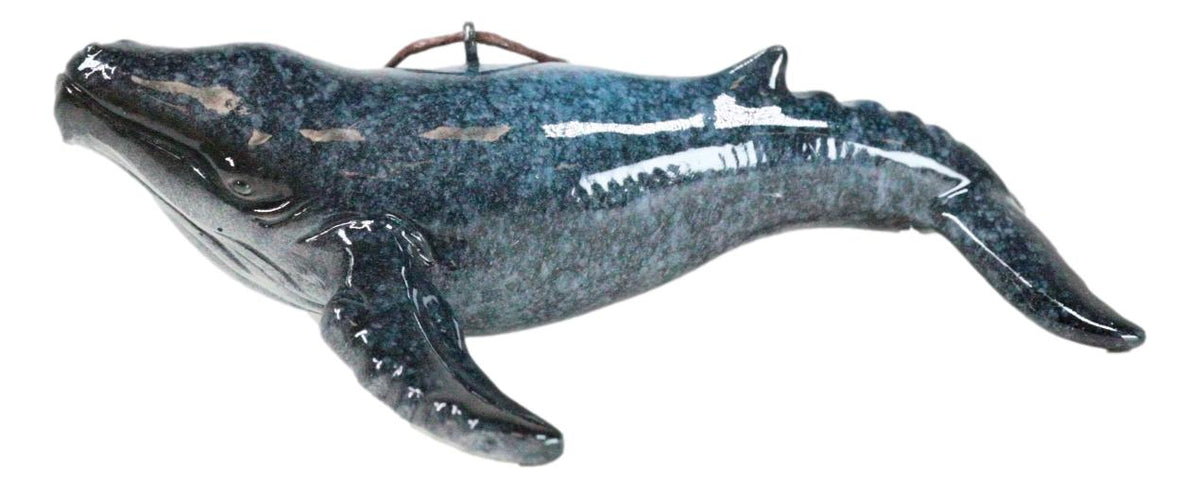Set Of 6 Nautical Blue Humpback Whales Ocean Marine Wall Decor Tree Ornaments