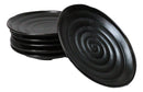 Pack Of 6 Black Kokuyo Minimalist Collection Porcelain Round Dinner Plates 9"D