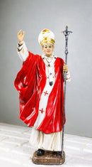 Venerable Pontiff Pope Saint John Paul II Holding Papal Ferula Crucifix Figurine