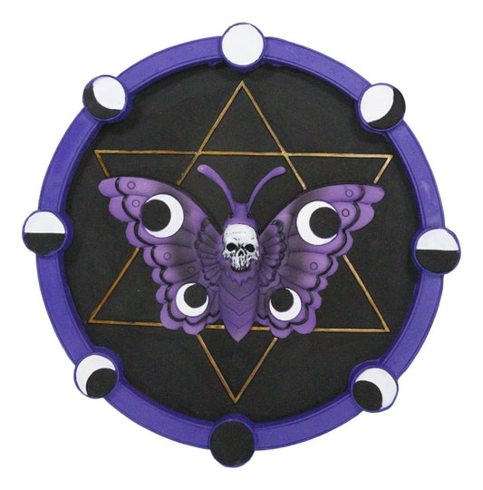 Wicca Gothic Morphing Skull Moth Pentagram Star Phases Of The Moon Wall Decor