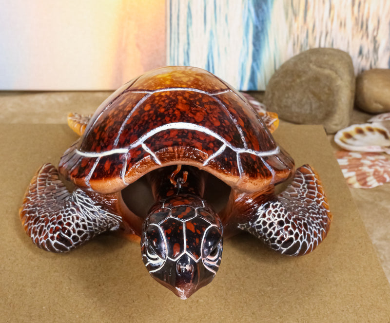 Nautical Ocean Red Giant Sea Turtle Swimming Bobblehead Figurine Tortoise