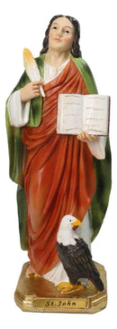 Christian Apostle Of Jesus Saint John Evangelist with Eagle Figurine 8"H