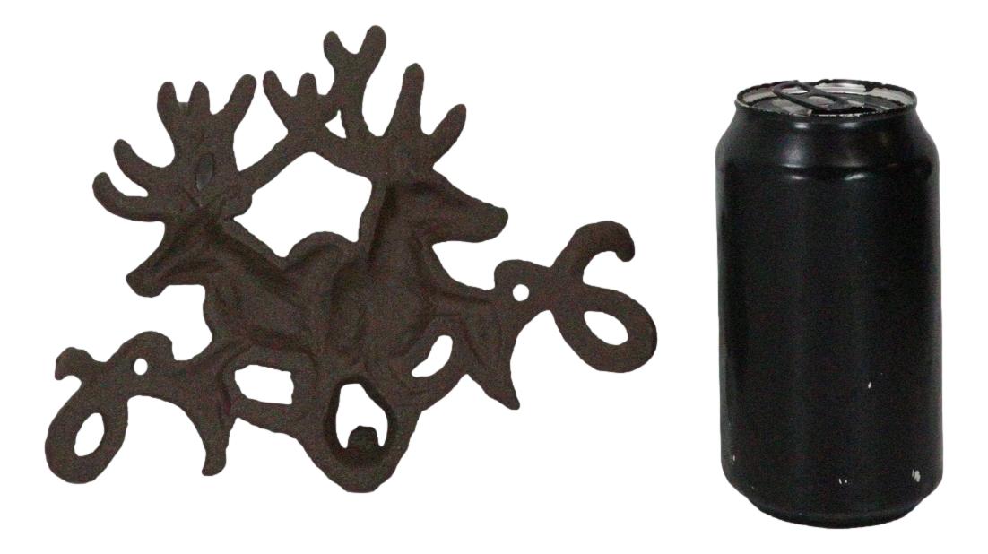 Forged Cast Iron Double Stag Deer Antlers Wall Hooks For Keys Leashes Scarves