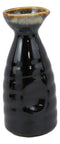 Glazed Ceramic Brown Waterfall Japanese Wine Sake Tokkuri Flask Pack of 6 Flasks