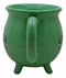 Wicca Magic Green Witch Flying Broomstick Cauldron Ceramic Mug With Handle 16oz