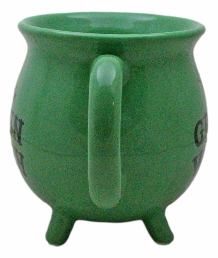 Wicca Magic Green Witch Flying Broomstick Cauldron Ceramic Mug With Handle 16oz