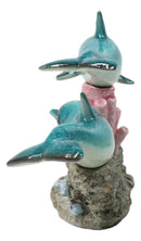Ocean Blue Dolphins Clownfish Swimming By Coral Reef and Sea Anemone Figurine
