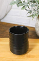 Pack Of 6 Modern Minimalist Black Kokuyo Glazed Ceramic Yunomi Tea Cups 9oz