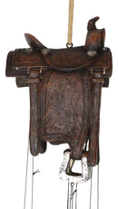 Western Country Cowboy Rustic Horse Saddle Decorative Wind Chime Garden Accent