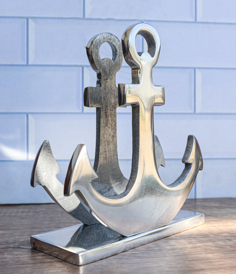 Aluminum Sailor Marine Sea Ship Anchor Decorative Paper Napkin Holder Sculpture