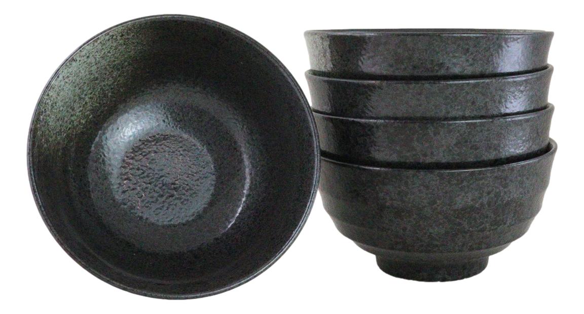 Pack Of 5 Grey Tone Hakumu Ceramic Soup Salad Rice Donburi Poke Bowls 24oz