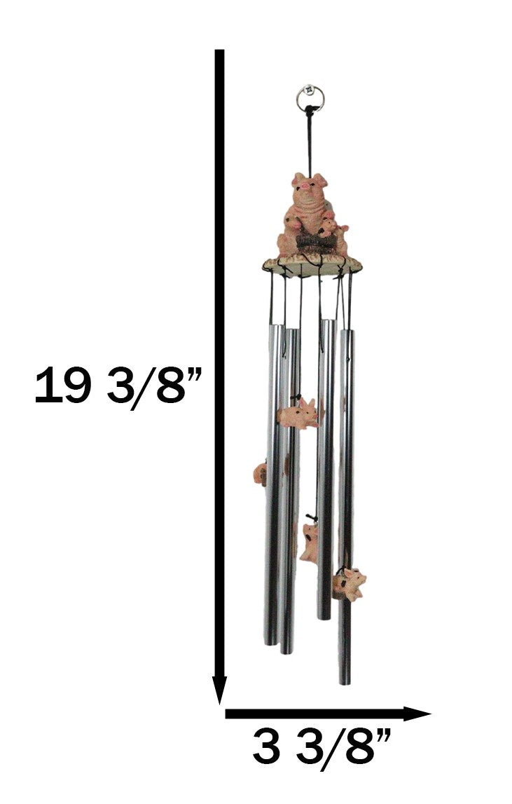 Mother Goose Nursery Rhymes Miss Piggy Pig with Piglets Family Wind Chime