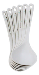 Pack of 6 Melamine Yukino Hana Soup Gravy Stew Ladle Soup Spoons With Notch 8"L
