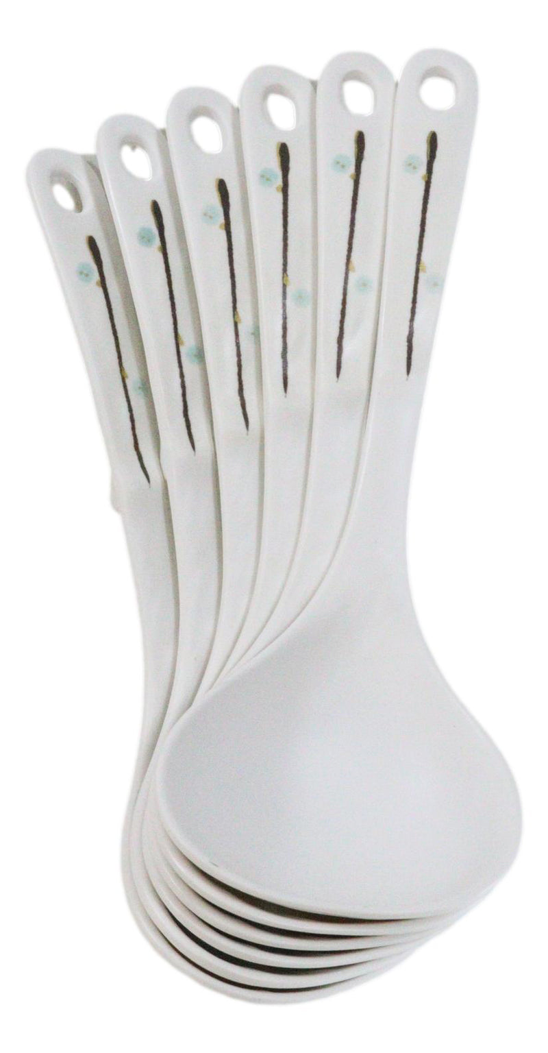 Pack of 6 Melamine Yukino Hana Soup Gravy Stew Ladle Soup Spoons With Notch 8"L