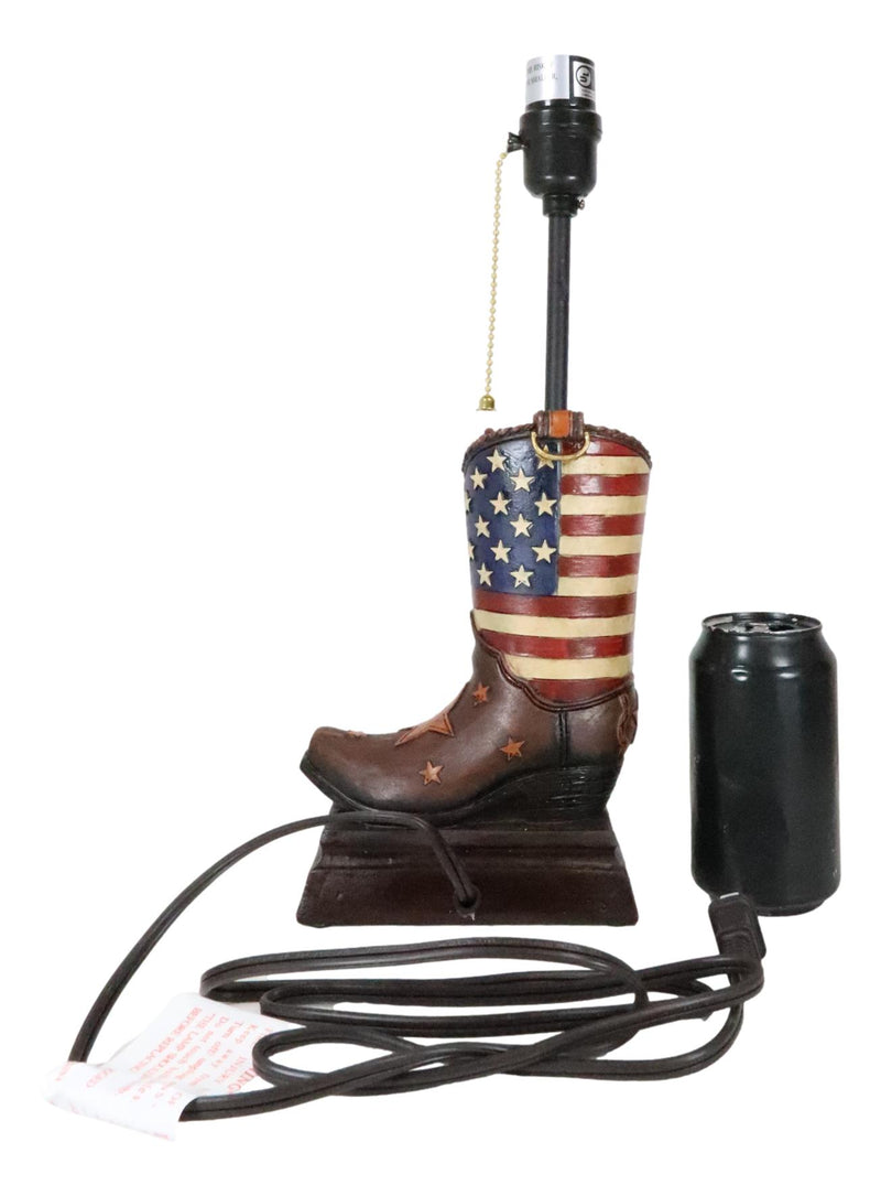 American Forgotten Soldier Eagle Rifle And Helmet Cowboy Boot Desktop Table Lamp