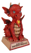 Fantasy Red Fire Koan Cartoon Chibi Dragon Figurine What Would A Dragon Do?