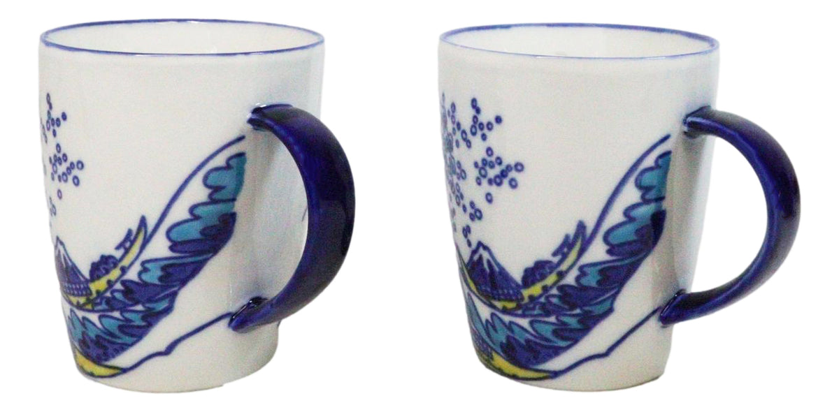 Pack Of 4 Japanese Hokusai Great Wave Mount Fuji Ceramic Mug Cups 12oz