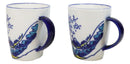 Pack Of 4 Japanese Hokusai Great Wave Mount Fuji Ceramic Mug Cups 12oz