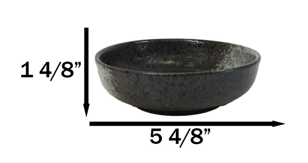 Pack Of 5 Charcoal Grey Tone Hakumu Collection Shallow Bowl Or Deep Plates 10oz