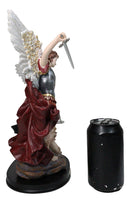 Saint Michael Archangel Defeating Satan With Sword And Justice Scales Statue 12.5"