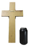 Rustic Ichthys Jesus Fish With Fleur De Lis Olive Carving Faux Wood Wall Cross