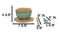 Turquoise Japanese Crane Donburi Ramen Bowl With Lid Trivet Spoon Chopsticks Set
