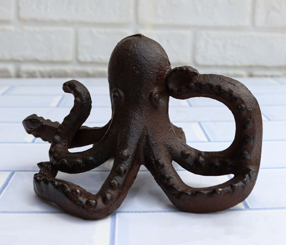 Cast Iron Nautical Sea Octopus Kraken Decorative Paperweight Figurine 5.25"L - Ebros Gift