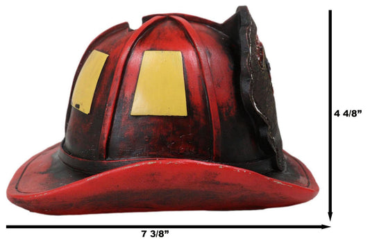 Fire Fighter Station 1 Fireman Hat With US Flag Money Coin Savings Piggy Bank - Ebros Gift