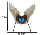 Rustic Western Turquoise Heart Le Fleur Angel Wings Wall Double Hooks Sculpture